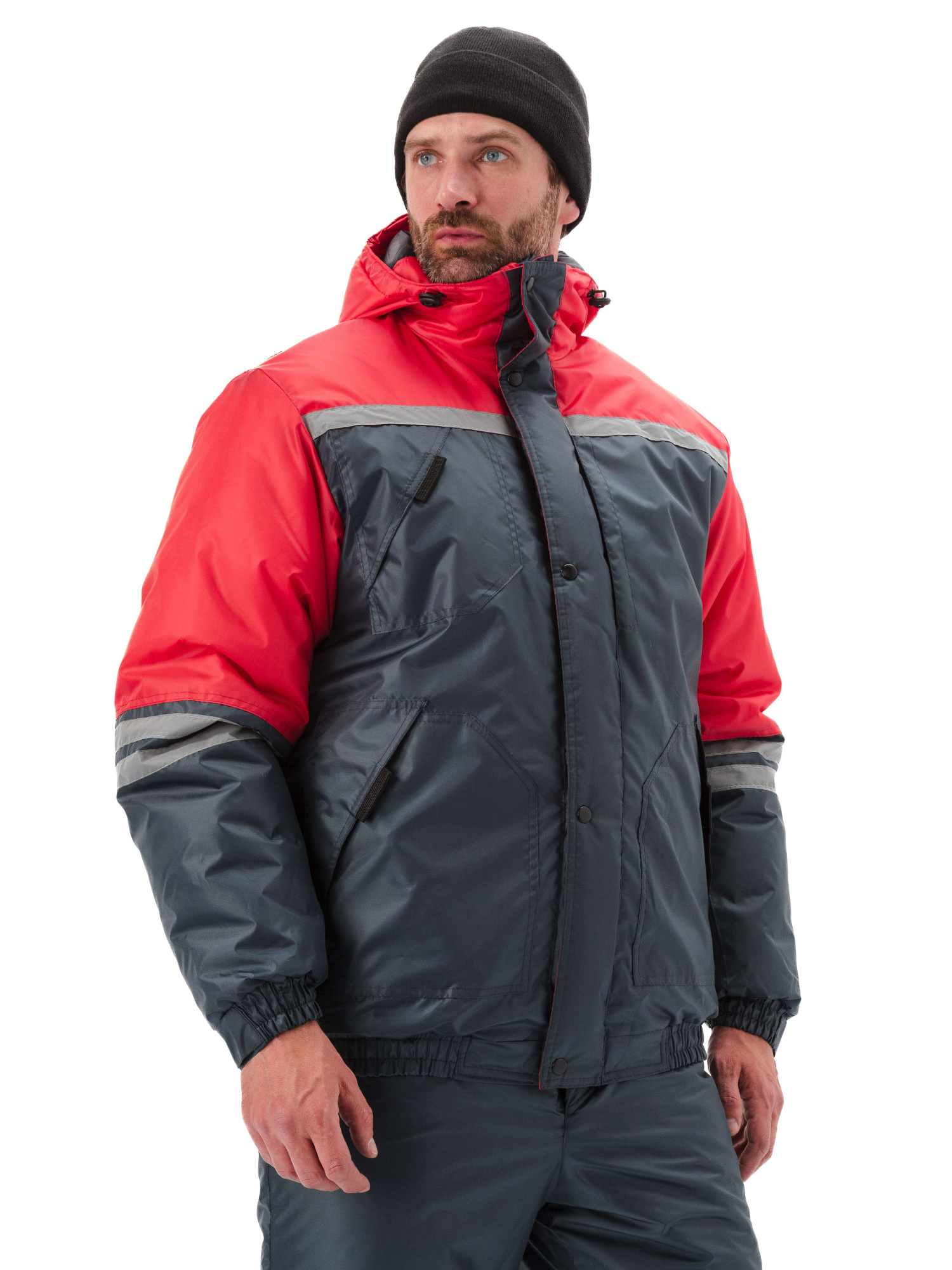 Костюм мужской Стим зимний серый с красным
(48-50, 170-176)