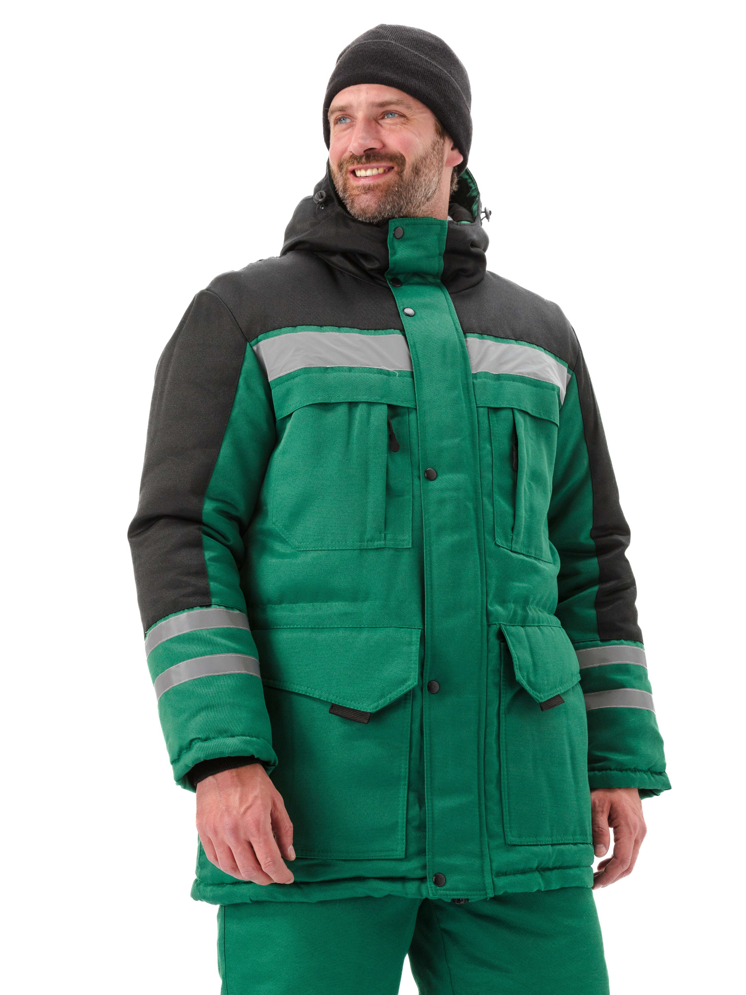 Костюм мужской Зимник зимний т-зеленый
с черным (48-50, 182-188)